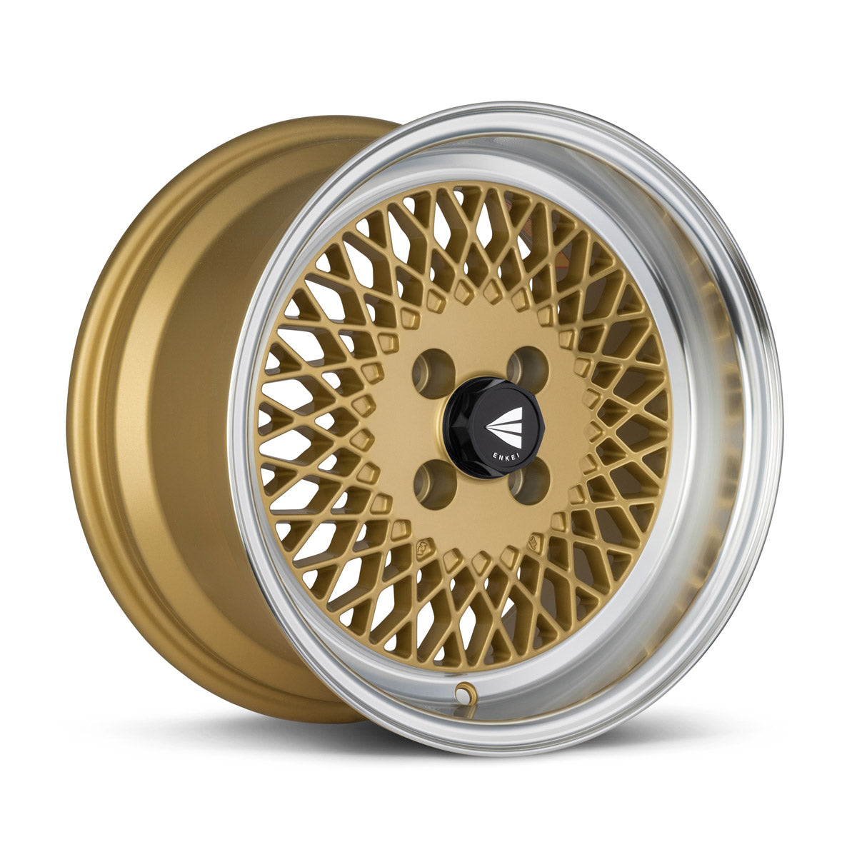 Enkei ENKEI92 15x7 +38 4x100 72.6CB - Gold w/ Machine Lip – Jspec