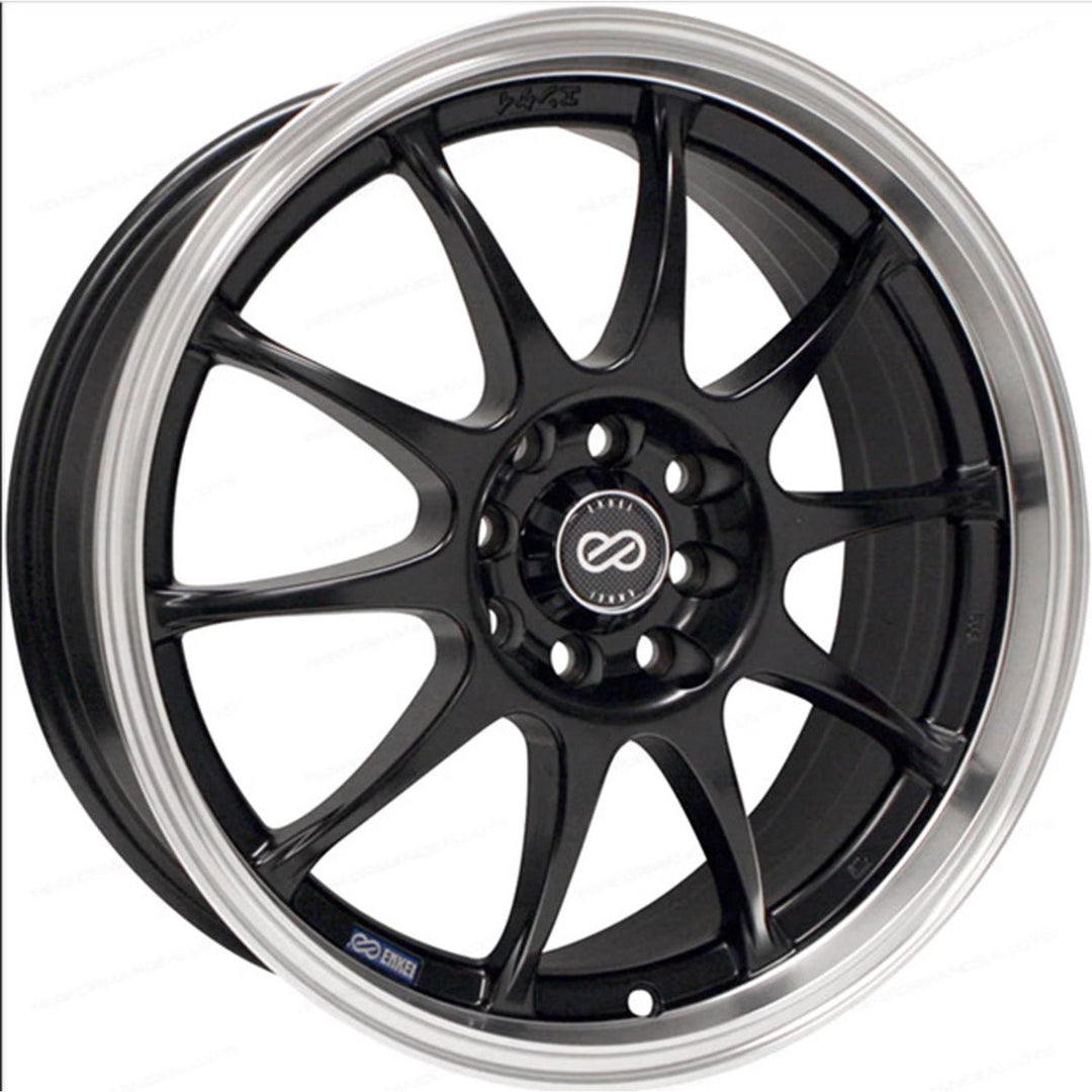 Enkei J10 17x7 +38 5x100/114.3 72.6CB - Matte Black w/ Machine Lip