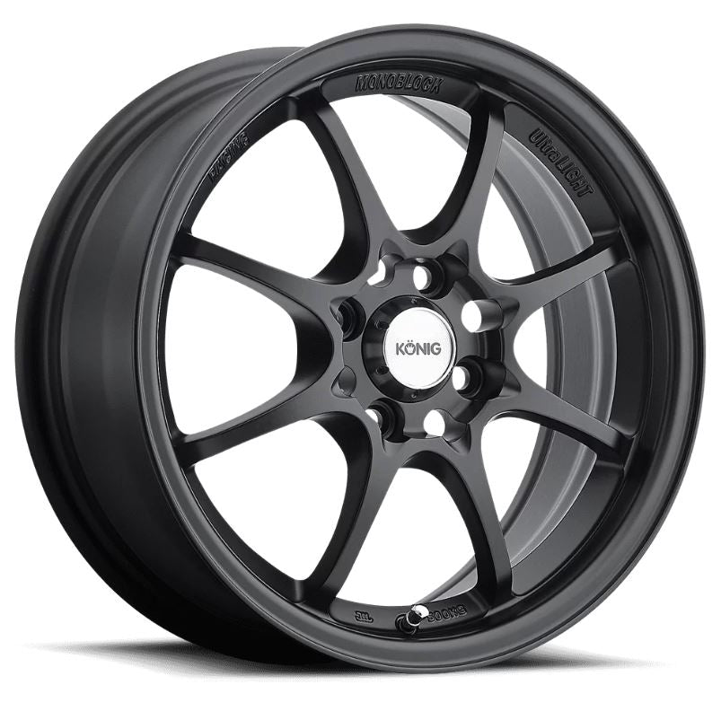 Konig Helium 15x6.5 +40 4x100 73.1CB - Matte Black – Jspec Wheels