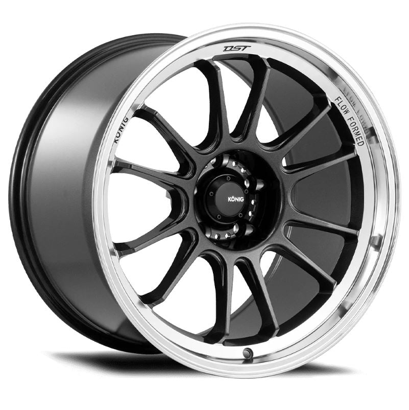 Konig Hypergram 18x8.5 +43 5x112 66.56CB - Metallic Carbon w/ Machine Lip