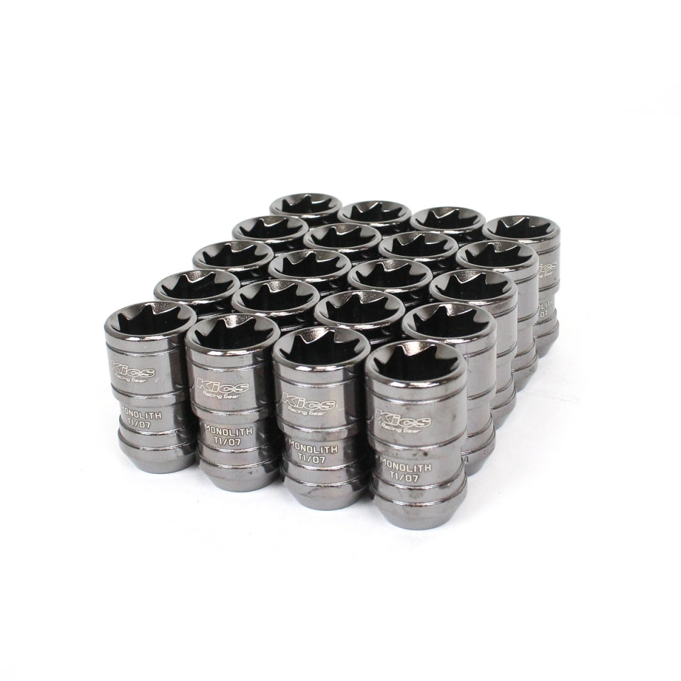 Project Kics Monolith TI/07 Lug Nuts - 14x1.5 Glorious Black - IN STOCK READY TO SHIP