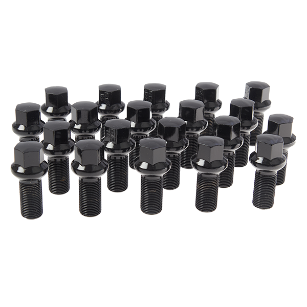 15X1.25 BOLT RADIUS R14 HEX 17 SHANK 28MM BLACK (set of 20)