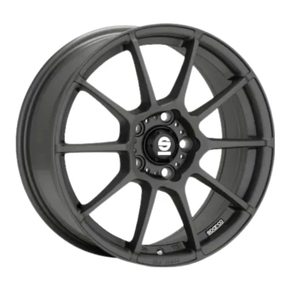 Sparco Terra 18x8 +45 5x114.3 73.1CB Gloss Black w/ Red Lettering