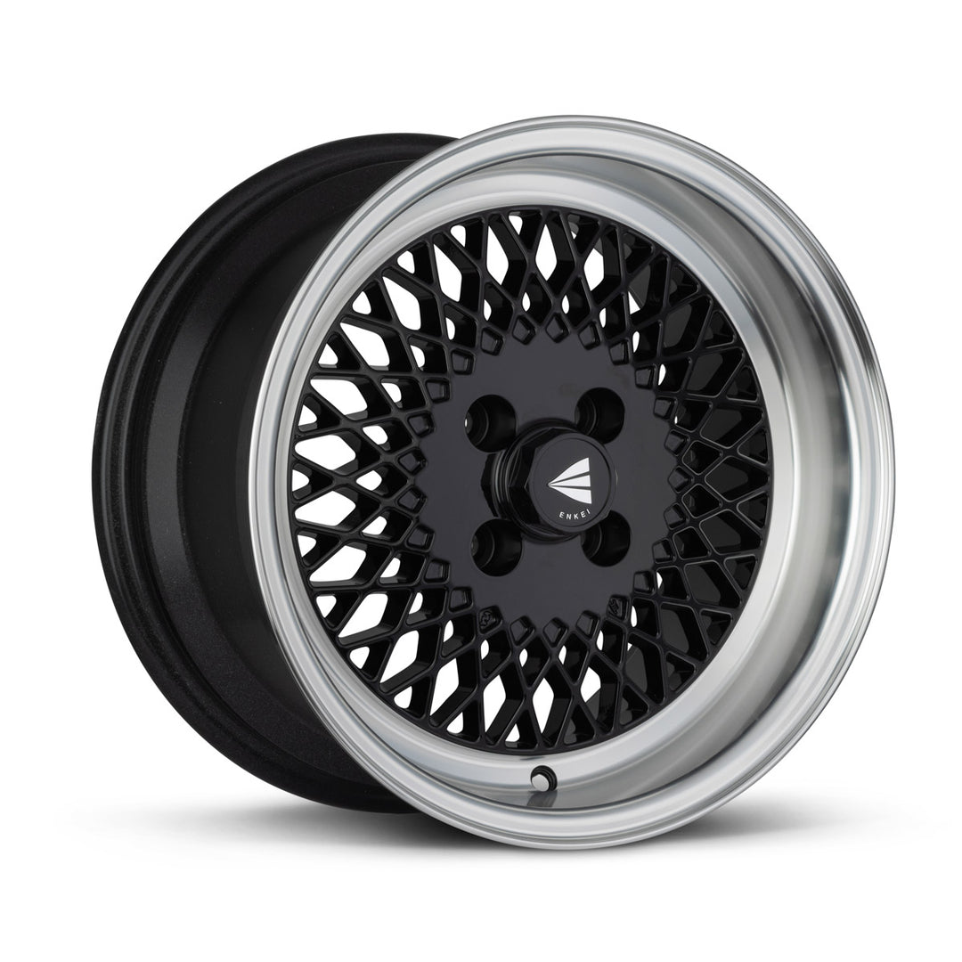 Enkei ENKEI92 15x8 +25 4x100 72.6CB - Black w/ Machine Lip