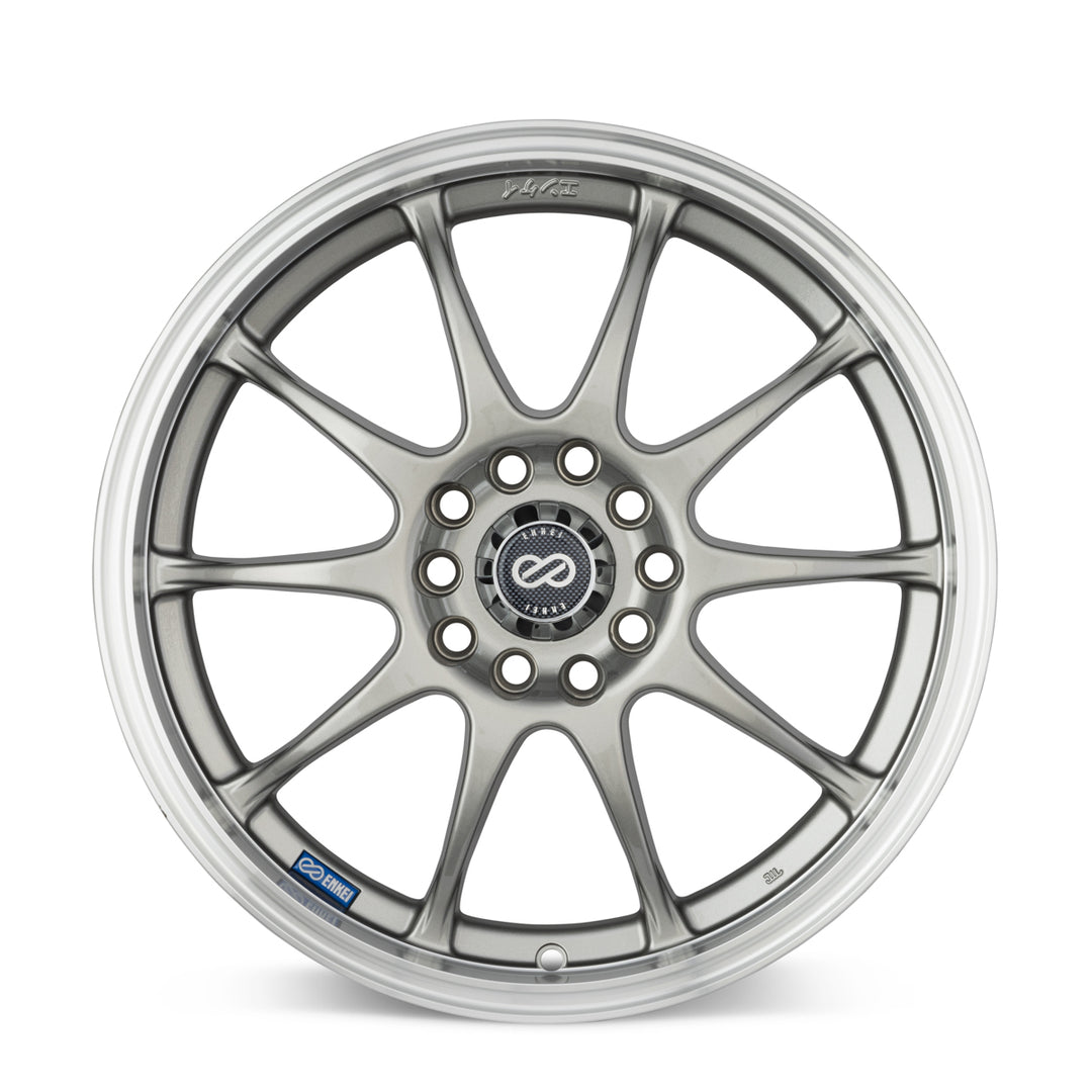 Enkei J10 17x7 +38 5x100/114.3 72.6CB - Silver w/ Machine Lip