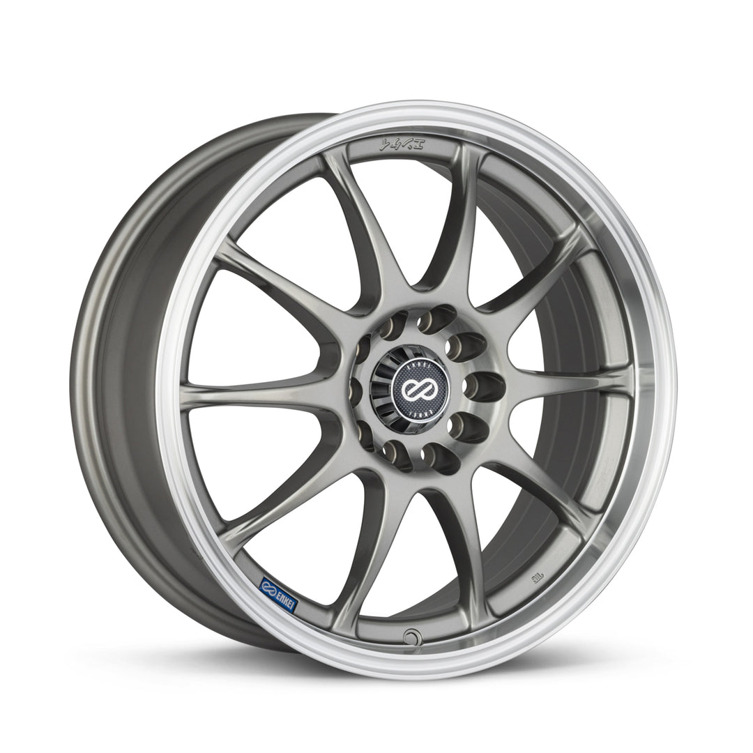 Enkei J10 17x7 +42 4x100/114.3 72.6CB - Silver w/ Machine Lip