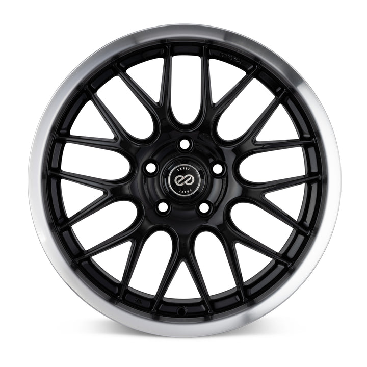 Enkei Lusso 18x8 +40 5x114.3 72.6CB - Black w/ Machine Lip