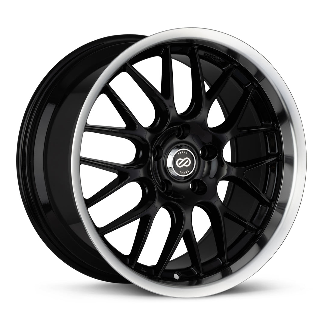 Enkei Lusso 18x8 +40 5x114.3 72.6CB - Black w/ Machine Lip