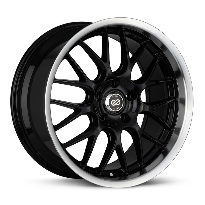 Enkei Lusso 18x8 +40 5x114.3 72.6CB - Black w/ Machine Lip
