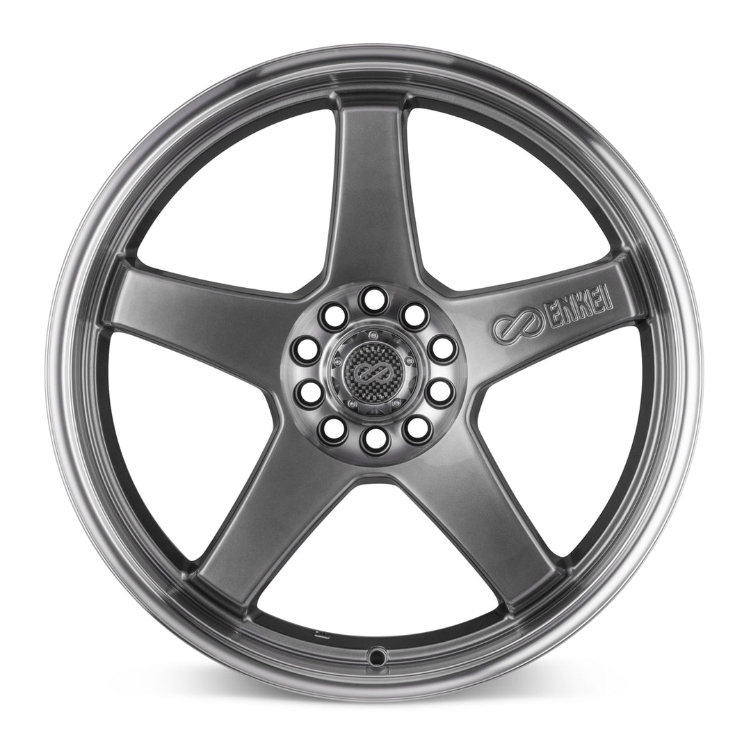 Enkei EV5 18x7.5 +38 5x100/114.3 72.6CB - Hyper Black w/ Machine Lip
