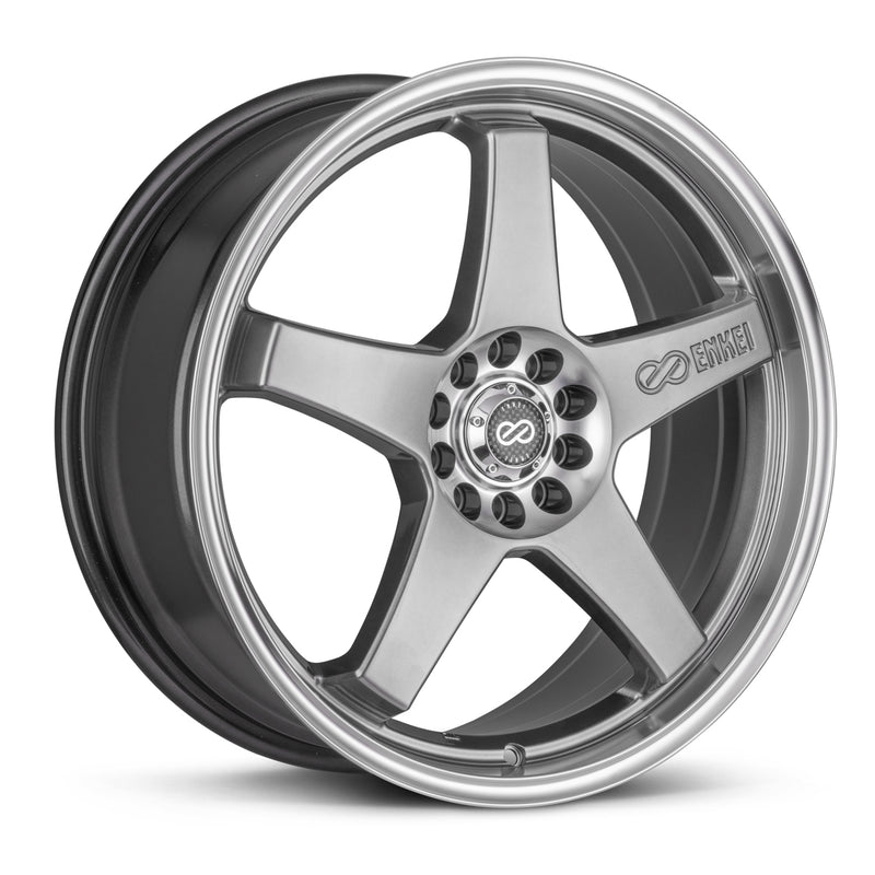 Enkei EV5 17x7 +45 4x100/108 72.6CB - Hyper Black w/ Machine Lip