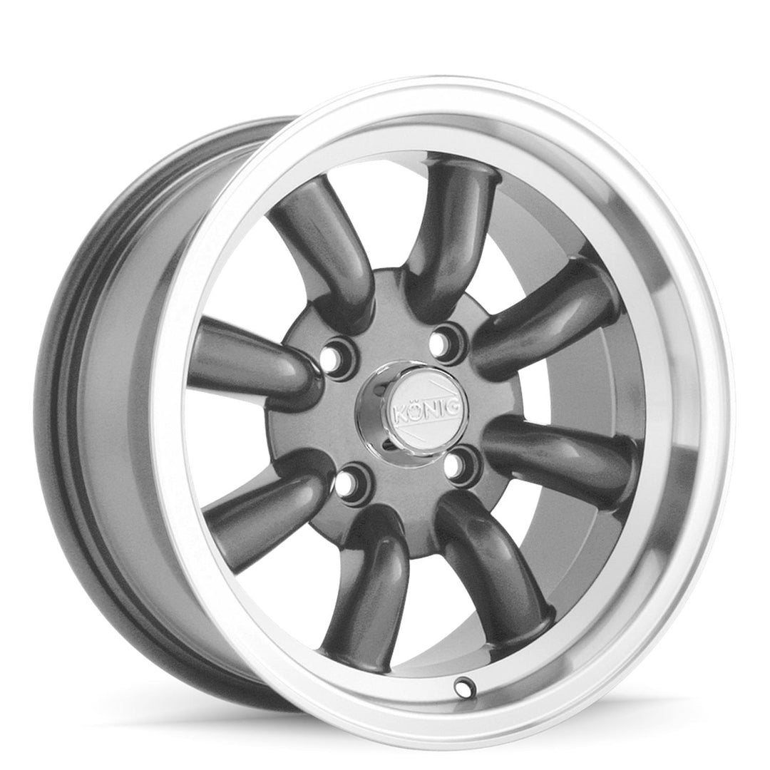 Konig Rewind 15x7 +20 4x100 73.1CB - Graphite w/ Machine Lip