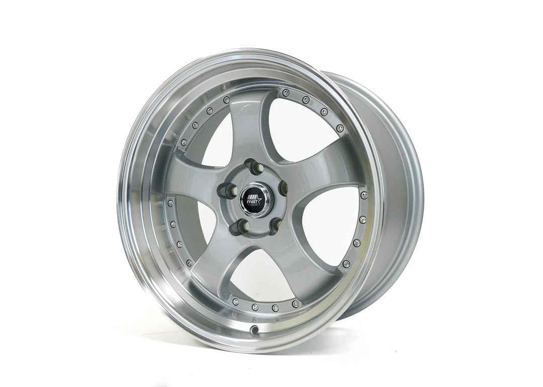 MT07 - Silver w/Machined Lip Gold Rivets - 18x8.5 5x114.3 Offset +20