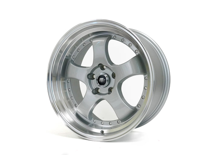 MT07 - Silver w/Machined Lip Gold Rivets - 18x8.5 5x114.3 Offset +20