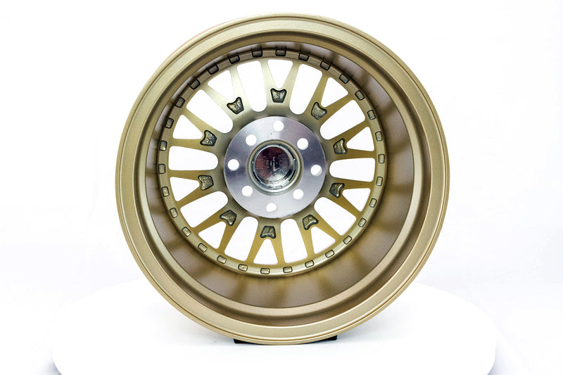 MT10 - Gold w/Machined Lip - 15x8.0 4x100/4x114.3 Offset +25
