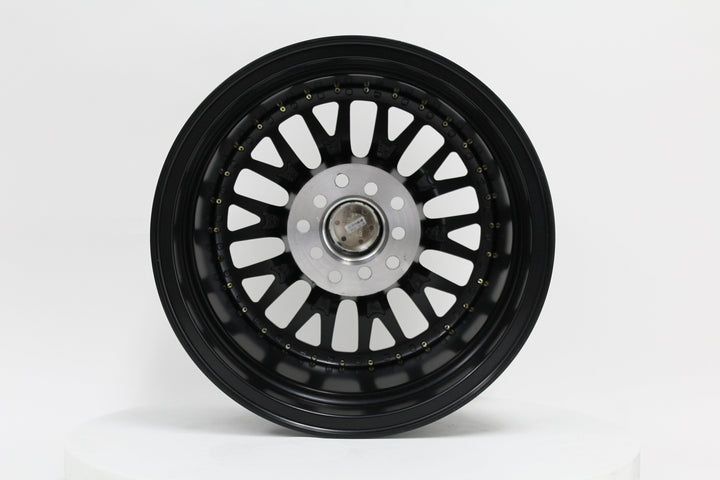 MT10 - Matte Black w/Gold Rivets - 15x7.0 5x100/5x114.3 Offset +20