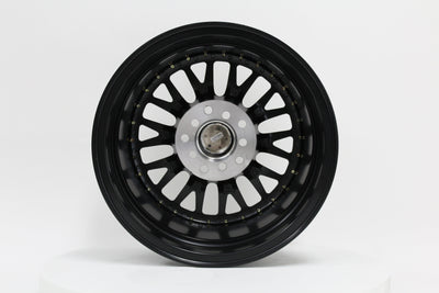 MT10 - Matte Black w/Gold Rivets - 15x7.0 5x100/5x114.3 Offset +20