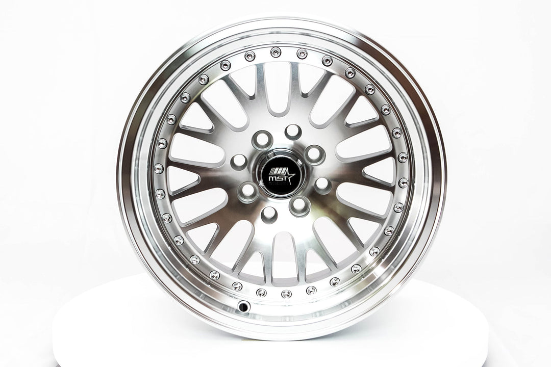 MT10 - Silver w/Machined Face - 15x8.0 4x100/4x114.3 Offset +25