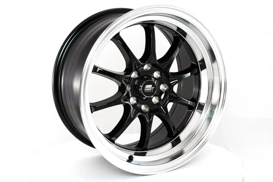 MST MT11 17x9 +20 5x100/5x114.3 - Black w/ Machine Lip