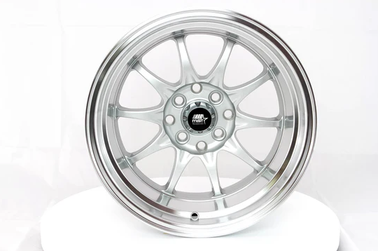 MST MT11 17x9 +20 5x100/5x114.3 - Silver w/ Machine Lip