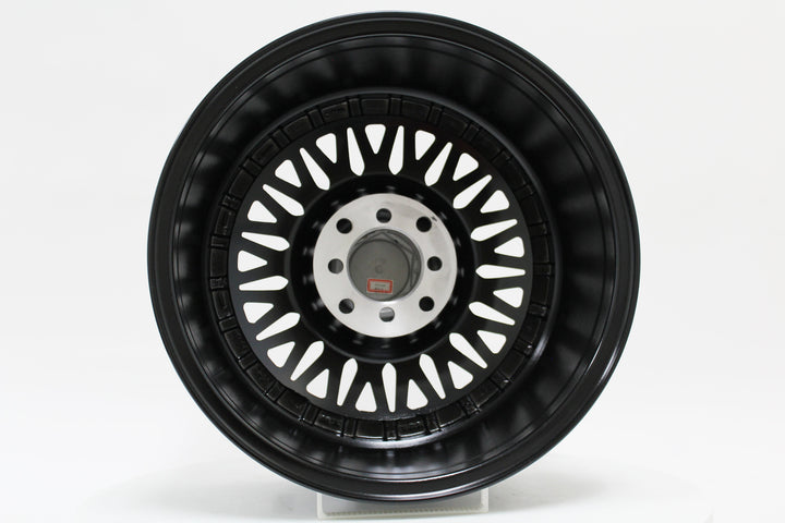 MT13 - Black w/ Machined Lip Gold Rivets - 16x8.0 4x100/4x114.3 Offset +20