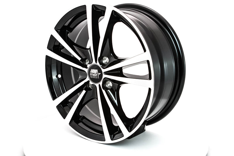 Saber - Glossy Black w/Machined Face - 14x6.0 4x100 Offset +45