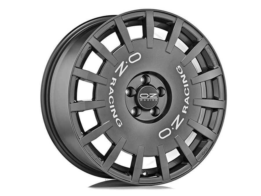 J Spec Racing OZ Racing Rally Racing 19x8 +49 5x112 75CB - Dark Graphite Silver Lett ...