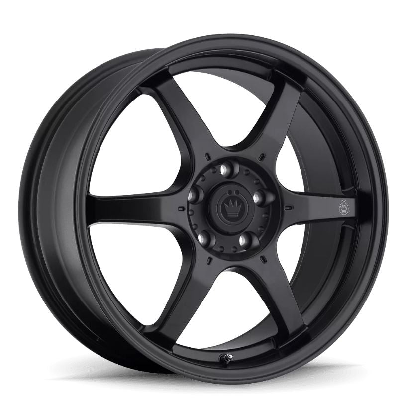 Konig Backbone 17x7.5 +35 5x114.3 - Matte Black w/ Milling Logo on Spoke